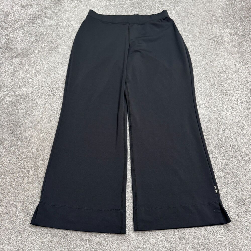 Vintage REI 2000s Cropped Flare Active Pants Womens Medium Black Made in USA Y2K